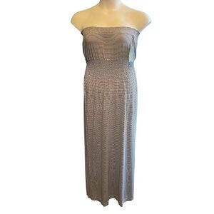 LARK + GREY SMOCKED STRAPLESS DRESS